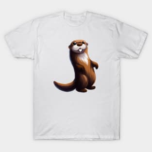 Cute Otter Drawing T-Shirt